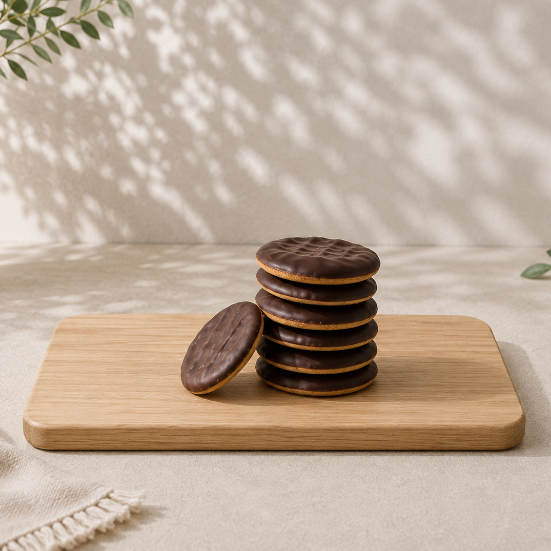 Koekjes omhuld met chocolade