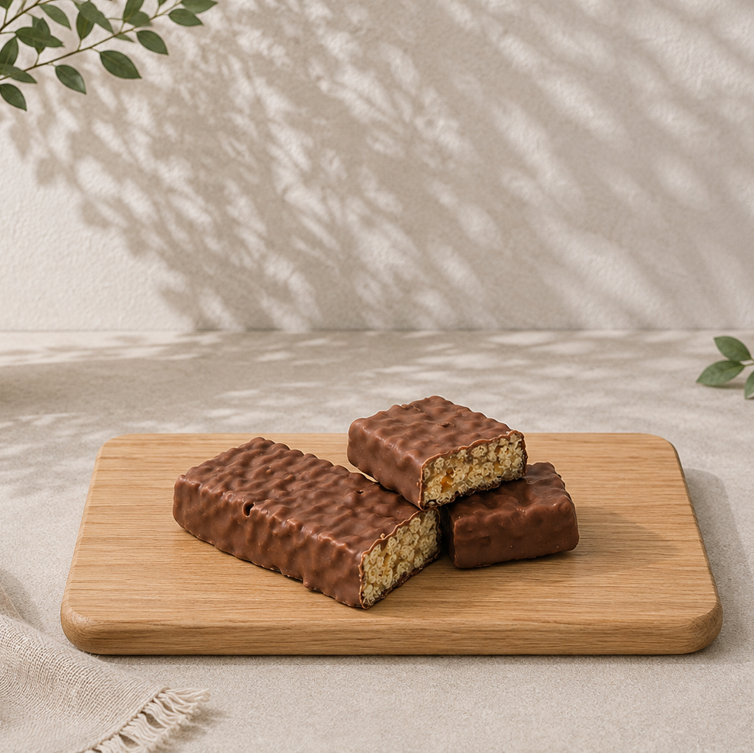 Krokante chocoladereep met kokos