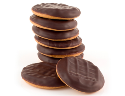 Koekjes omhuld met chocolade (per 4)